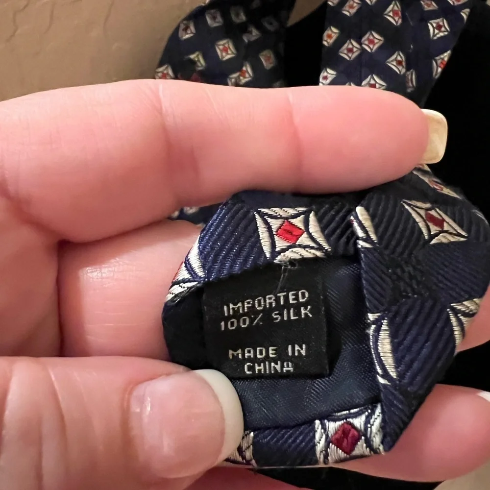 Jos A Banks Blue and Red Executive Silk Tie